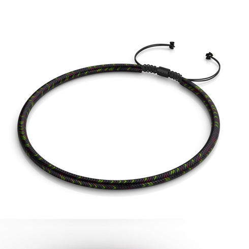 Serpentine | Rainbow Eclipse Hematite x Gunmetal | Double Wave Necklace